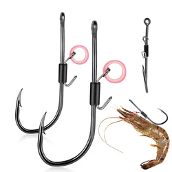 10 Uds 20 piezas anzuelos para camarones vivos soporte para cebo anzuelo de pesca soporte para camarones vivos gancho de gusano resistente a la corrosión de alta resistencia
