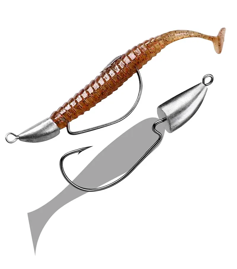 TAKEDO 5G 7G 10G 14G bala Jig cabeza anzuelo de pesca accesorios raíz Original manivela anzuelos Rockfish suave gusano gancho para lubina trucha - imagen 2