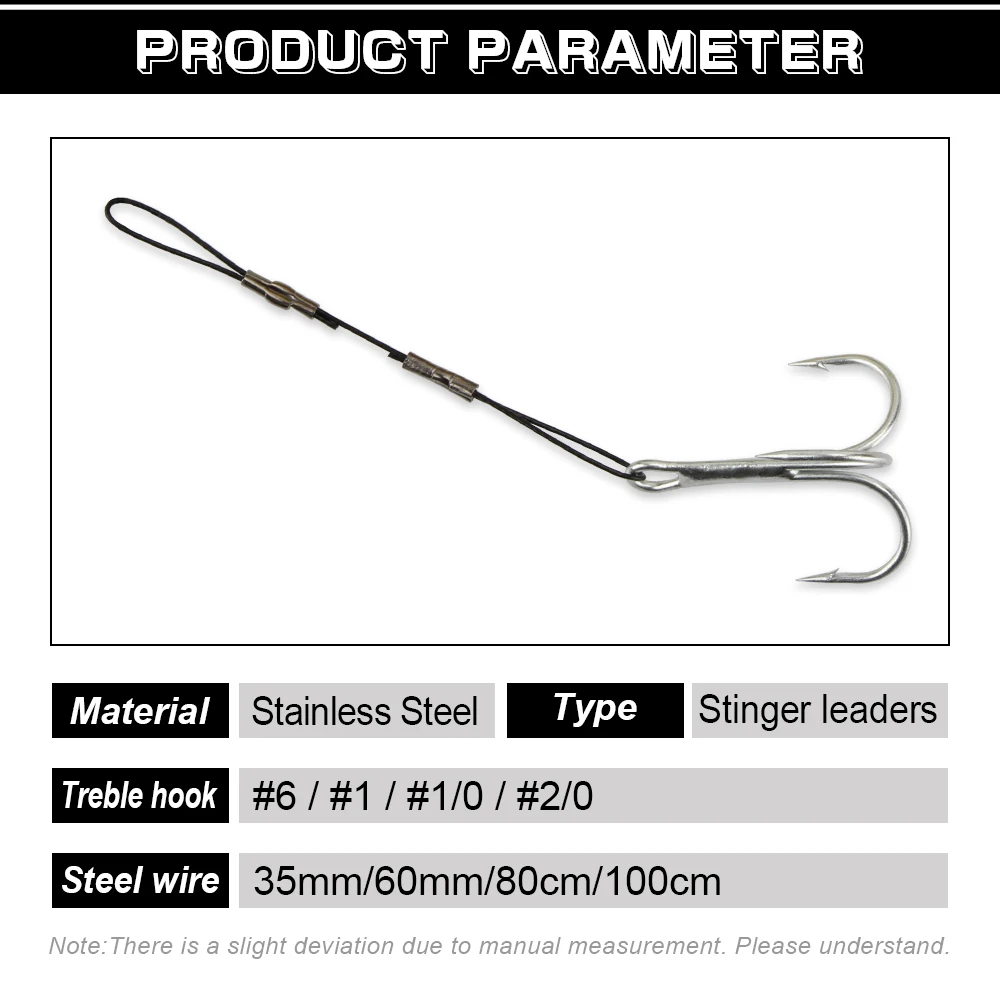 Spinpoler Stingers Rig conector de anzuelo de pesca, guía de acero inoxidable, línea frontal, Ideal para cebos más grandes, aparejos de señuelo, 3 unids/lote por paquete - imagen 3