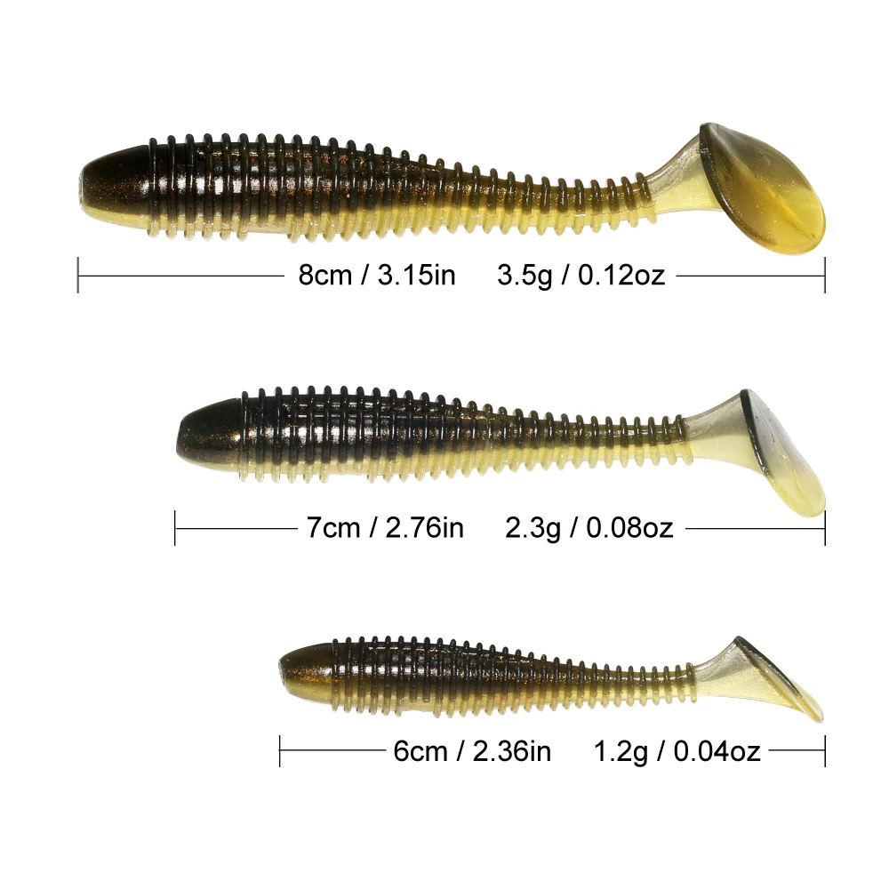 Señuelos de Pesca 6cm- 8cm cebo de silicona de plástico Wobbler Artificial gusano Swimbait depredador señuelo suave sábalo para lucio bajo aparejos de mar - imagen 2