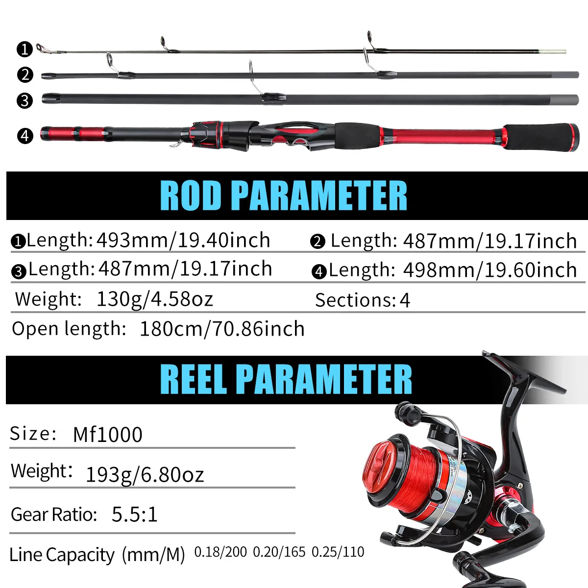 Combo Caña Telescópica y Carrete – Set Pesca en Mar con Señuelos - imagen 2