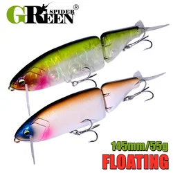 GREENSPIDER Swimbait Articulado Flotante – Señuelo para lubina