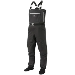 BASSDASH Wader de pecho ligero y transpirable para hombre, pie de media de camuflaje negro para pesca con mosca y caza FW11
