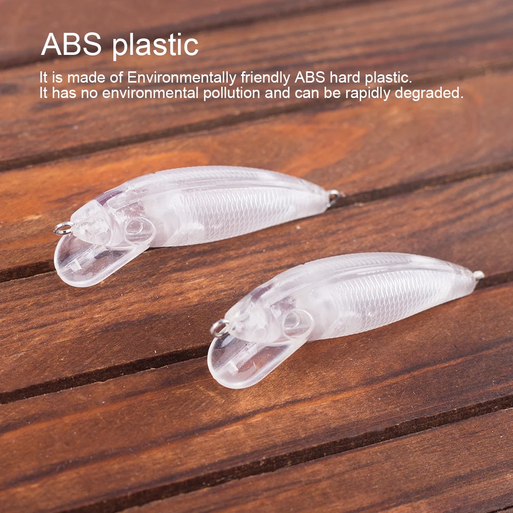 Hanlin-Mini pececillos artificiales flotantes de plástico duro, señuelos en blanco de pesca, aparejos de lubina, 10/20 piezas, 5,5 CM, 3,7G - imagen 5