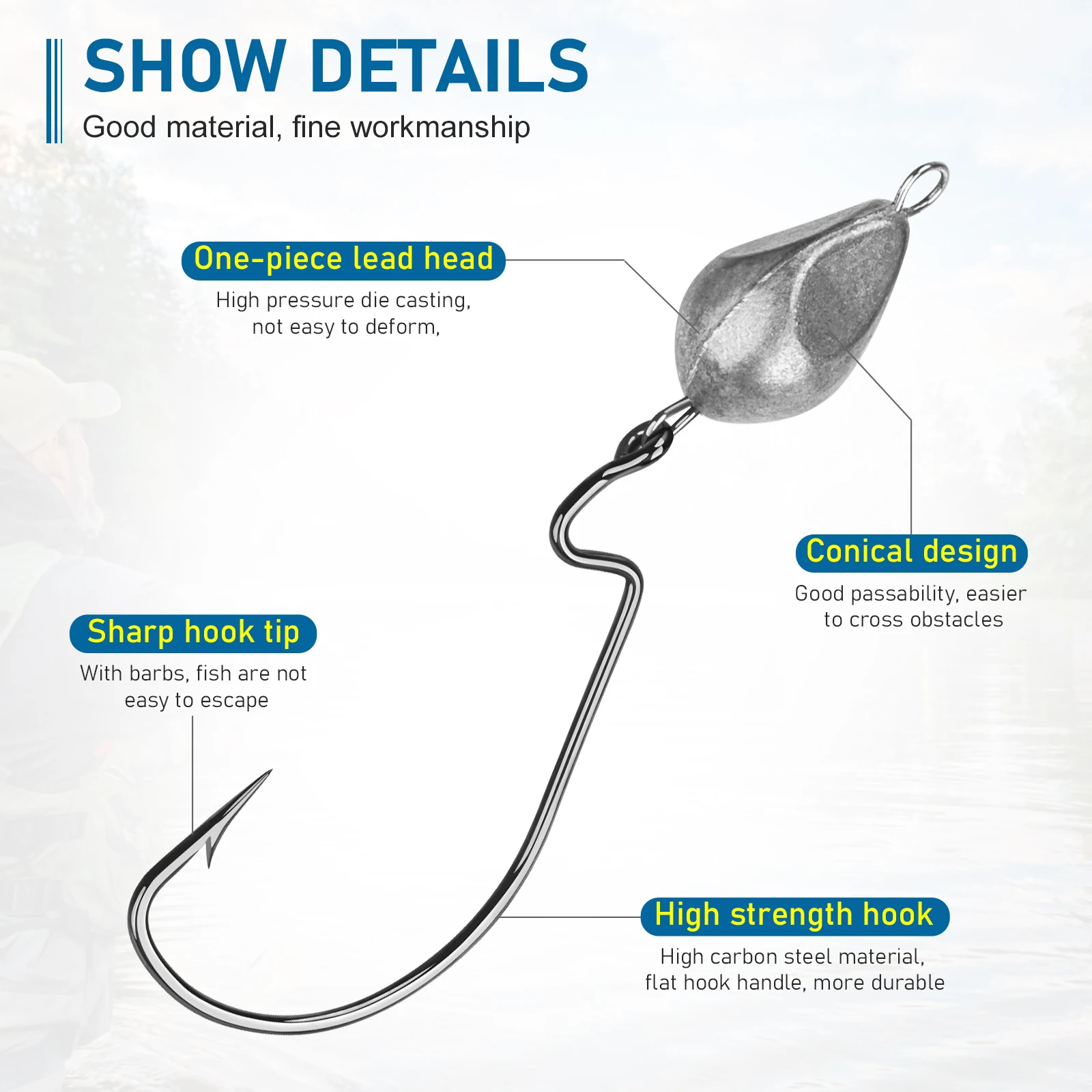 Experimentar precisión y durabilidad con este gancho de pesca de alta calidad