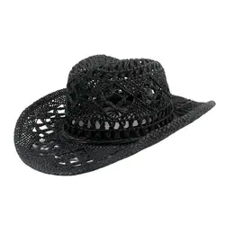 Sombrero de playa plegable, sombreros para el sol, sombreros de vaquero del oeste, sombrero de paja con protección solar de ala grande Vintage, gorra de Jazz para caballero, sombrero de pesca