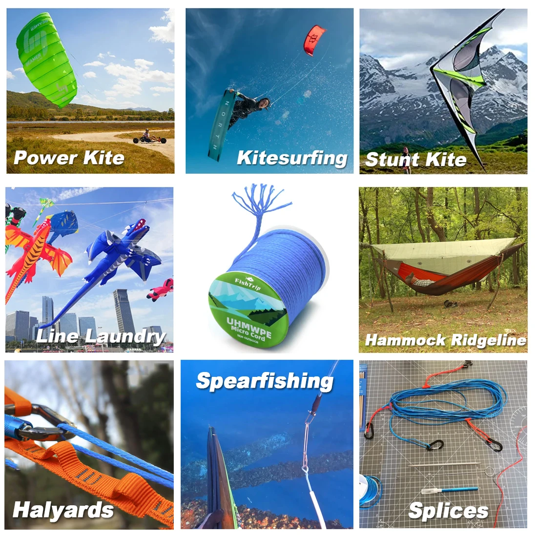 FishTrip-línea de pesca de 45KG ~ 340KG, UHMWPE, cuerda de asistencia de pesca, resistencia a la abrasión, línea de reemplazo de Bajo estiramiento - imagen 2