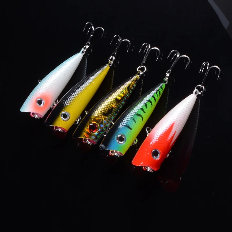 Señuelo de pesca Popper, 6cm/6,5g, cebo duro Artificial Topwater Bass, trucha, Lucio, Wobbler, aparejos de pesca con 2 anzuelos triples, 1 ud. - imagen 4