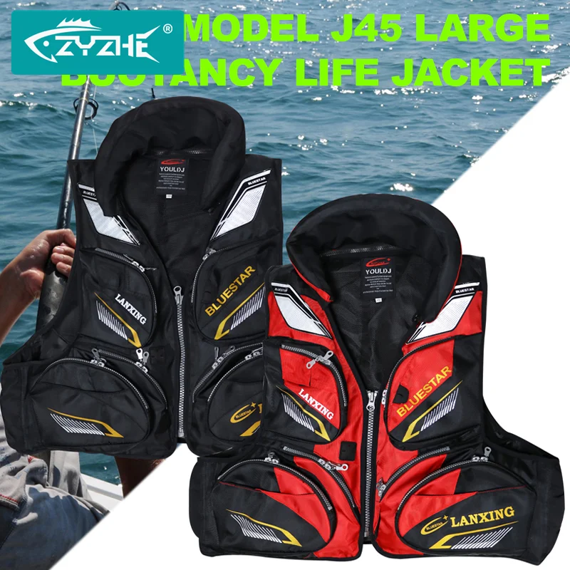 Chaqueta de Pesca ZYZHE para Hombre J45, Chaleco de Flotabilidad Multifuncional, Flotabilidad Superior a 7.5 kg, Ropa de Pesca y Navegación Deportiva para Exteriores