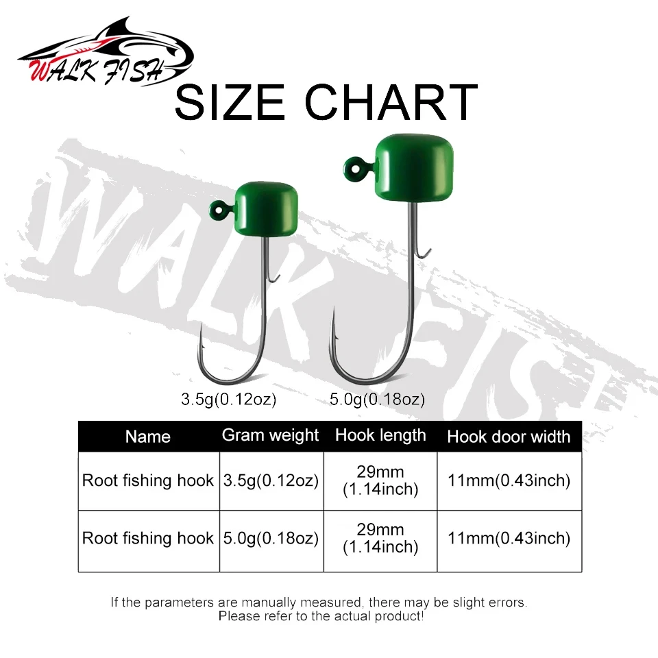 WALK FISH 5 uds 3,5G/5G anzuelos de pesca Ned Rig Jig cabezas de plantilla de setas cebos de gusano suave anzuelos para lubina trucha Pike - imagen 2