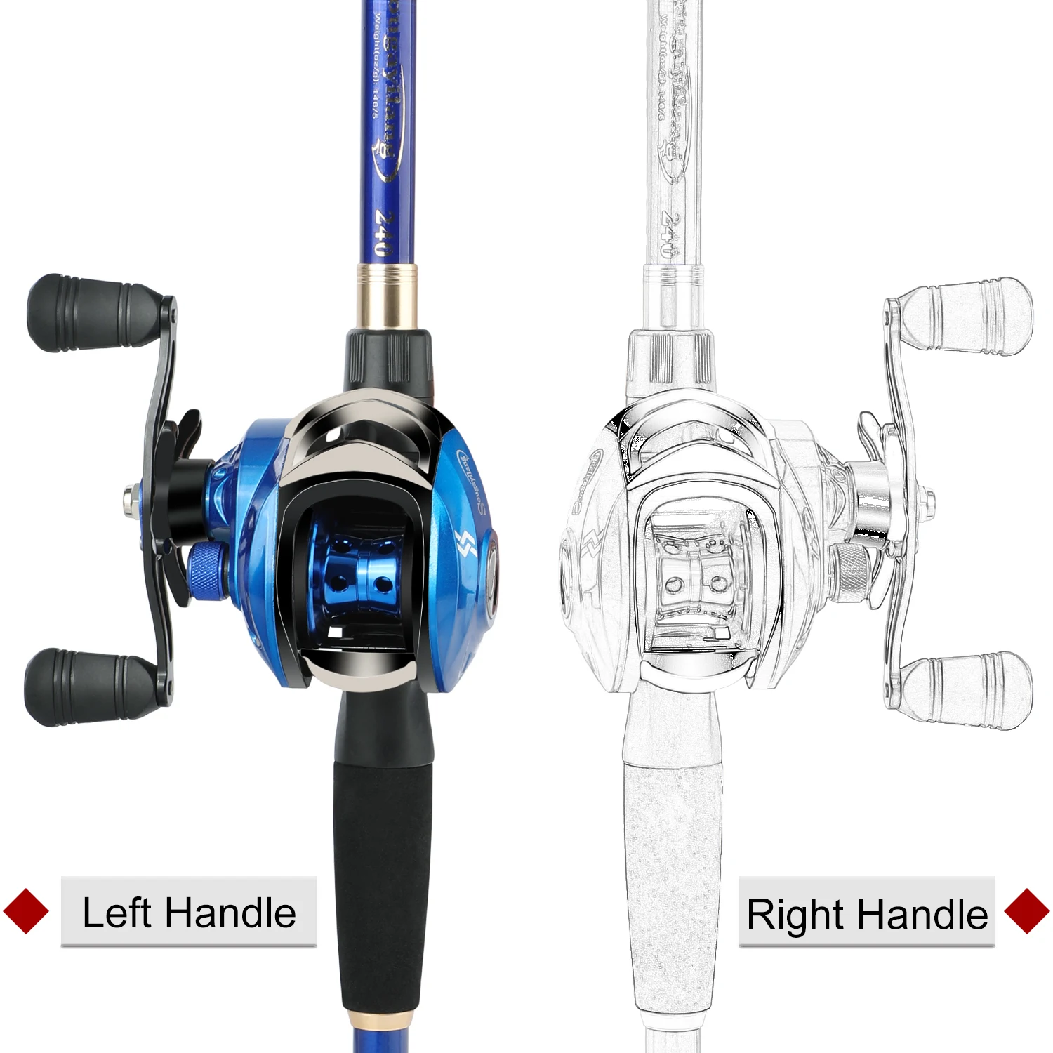 Combo pesca viaje Sougayilan caña 2,4 m y carrete 12+1BB portátil - imagen 4