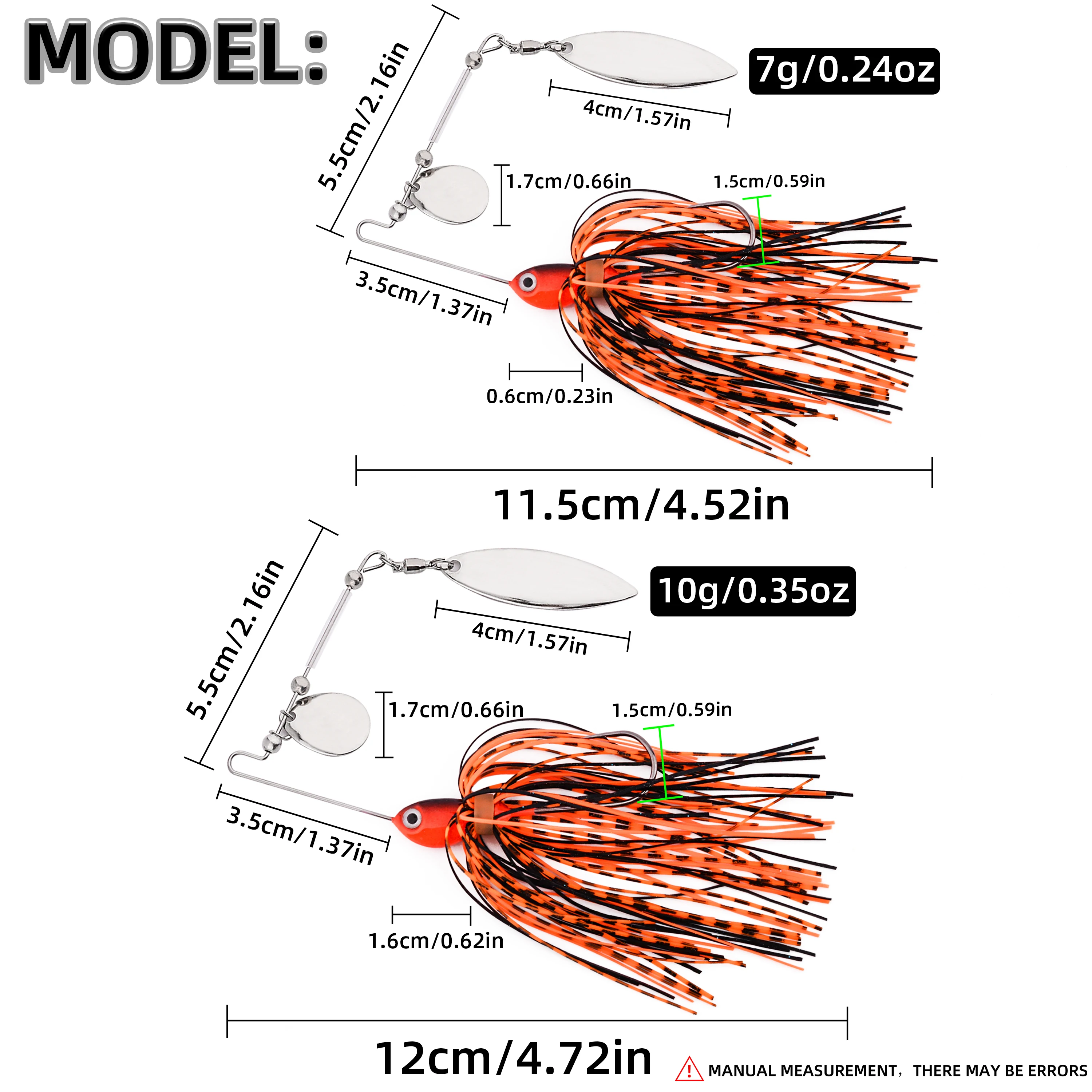1 Uds 7g 10g Spinnerbait señuelo de pesca cebo de alambre Metal Spinner Buzzbait Swimbait gancho peche JIG Kit falda para lubina Pike invierno - imagen 3