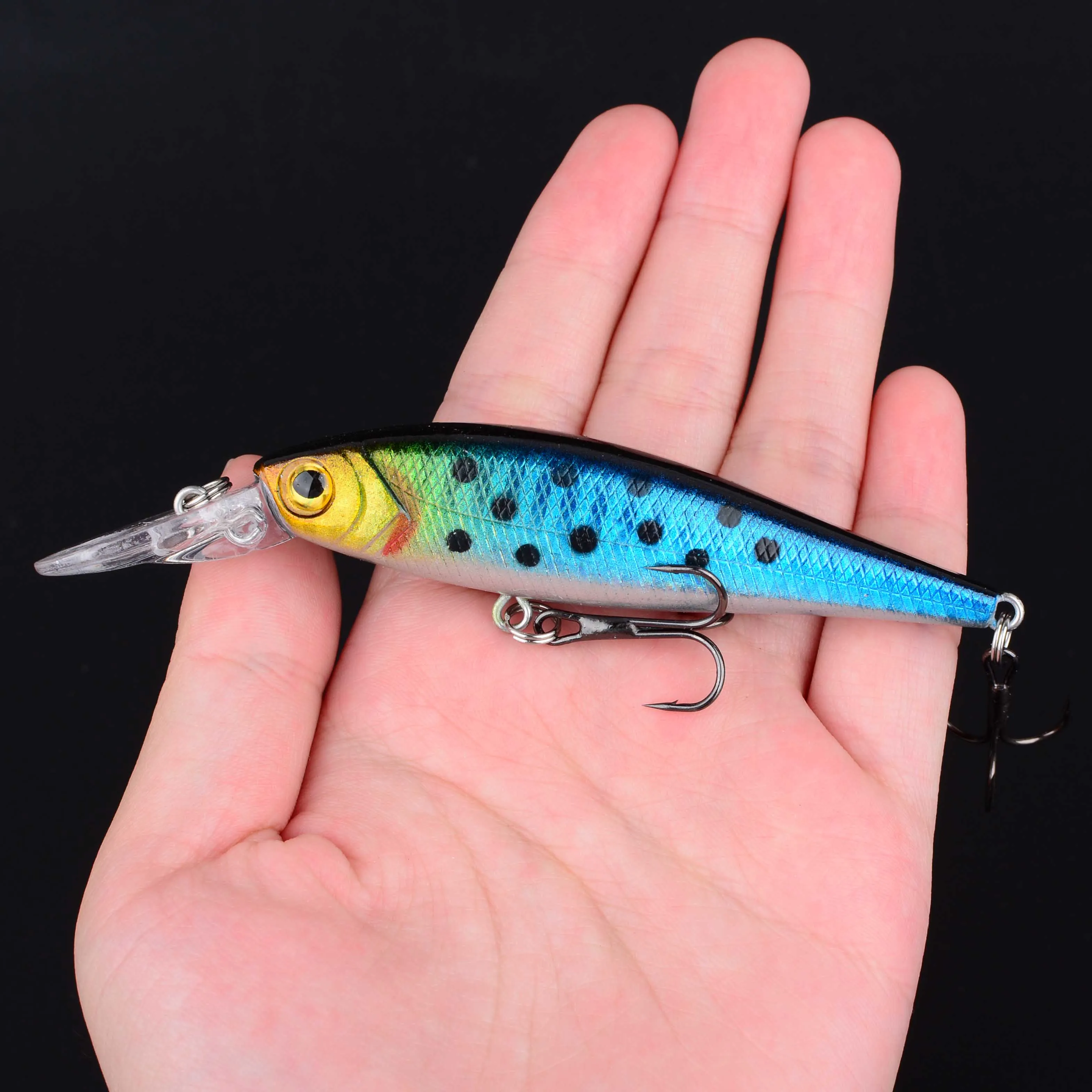 Señuelo de pesca con ojos 3D, cebo duro Artificial para pececillo, aparejos de pesca Crankbait, 1 ud. - imagen 5