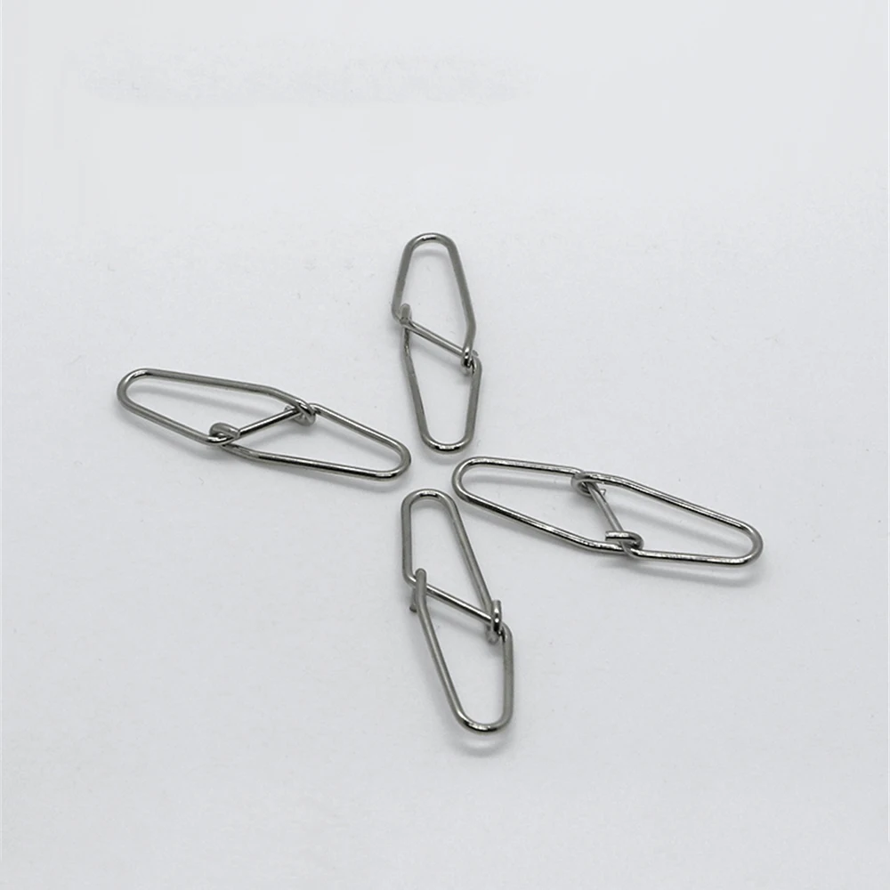 Pines de doble hebilla de diamante de acero inoxidable, Conector de rodamiento giratorio, emerillones de pesca, accesorios de aparejos, 1000pcs0 #-6 # - imagen 3