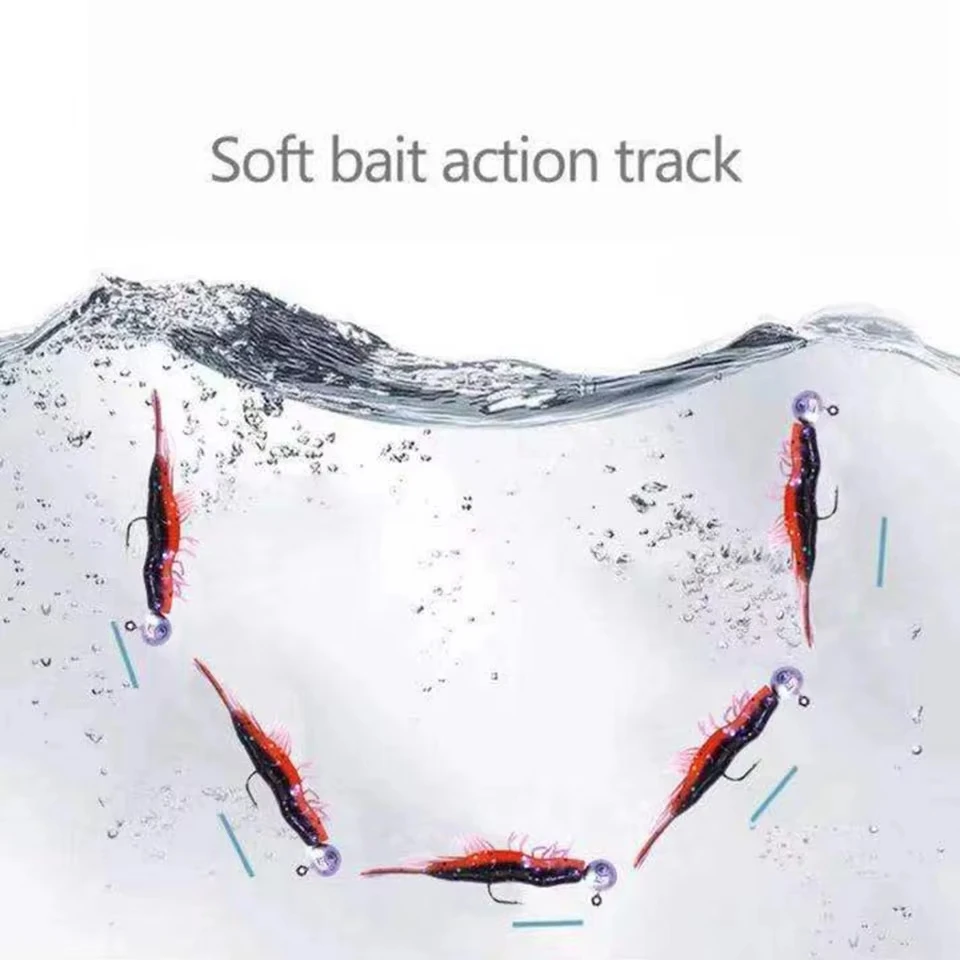 WALK FISH 61mm 1,6g 98mm 6g cebo de silicona señuelos blandos río camarones agregar sal simulación gusano suave cebo falso cebo biónico lubina mar - imagen 3