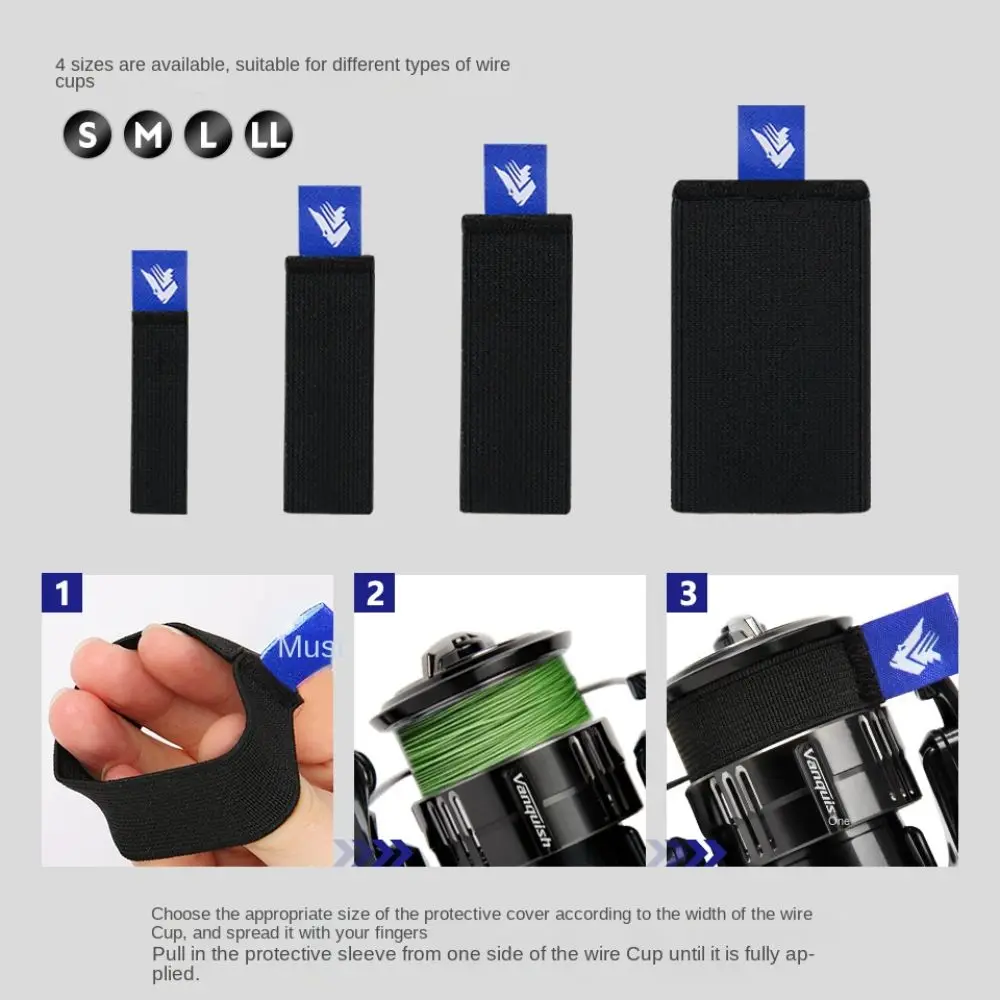 Carrete de pesca con cinturón, rueda giratoria, cinturón de protección de carrete de pesca elástico, herramienta de aparejos de pesca, 4 Uds. - imagen 2