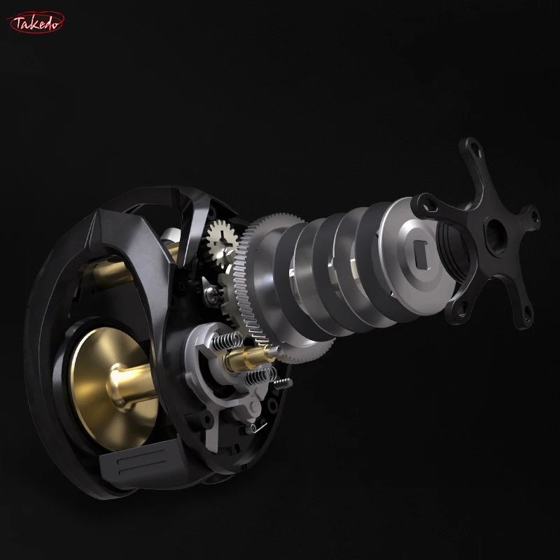 Carretes de pesca TAKEDO con cuerpo de fibra de carbono, carretes de pesca Baitcaster con arrastre máximo de 15KG, carretes de pesca de agua dulce y salada - imagen 4