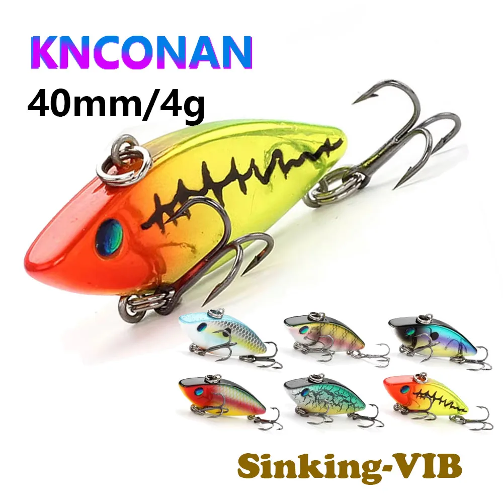 1 unidad de temperatura de vibración 40mm 4g señuelo de pesca hundido de fundición larga VIB pesca de invierno cebo duro sin labios para Lucio
