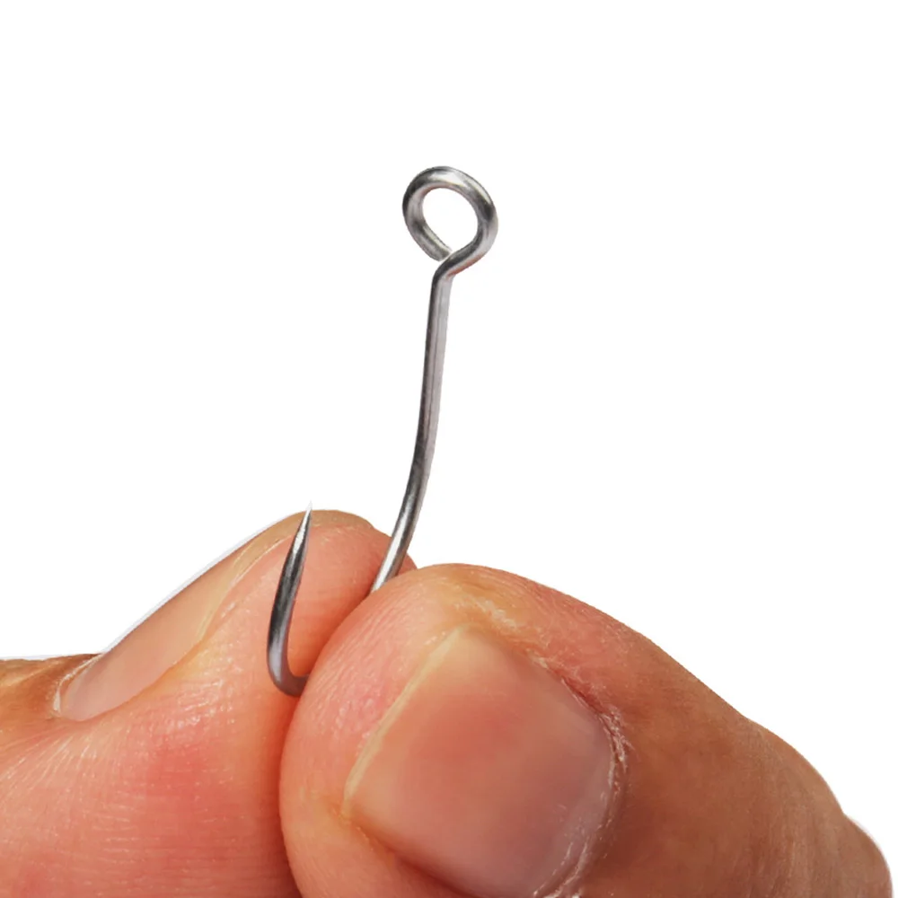 50 ganchos individuales de anillo grande 2 # 4 # 6 # 8 # 10 # Afilado Barb 20 piezas círculo gancho gusano acero al carbono ayudar pesca con mosca aparejos anzuelo - imagen 5
