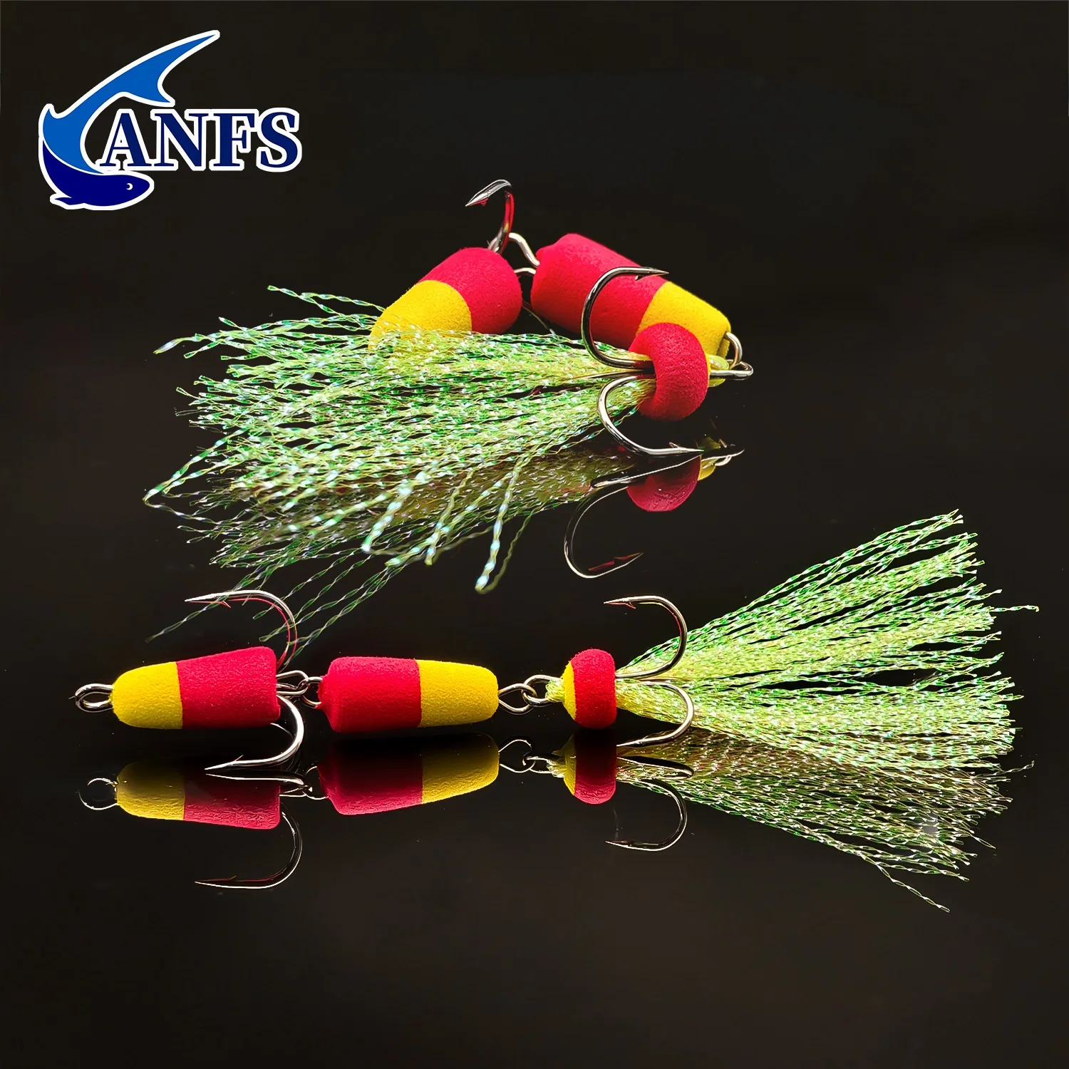 ANFS 2 piezas de aparejos flotantes para bagre - Línea de sonajero con ganchos dobles, corcho de espuma EVA, ideal para pesca de carpa - imagen 5