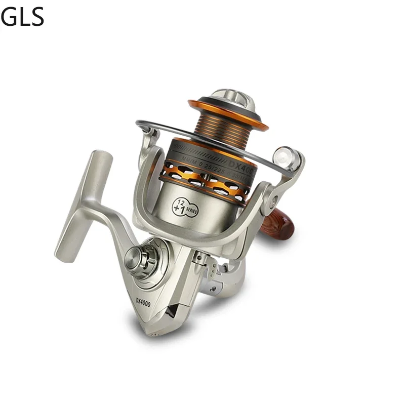 Carrete de pesca giratorio 12 + 1BB carrete de pesca giratorio con carrete de repuesto de Metal 5,2: 1 carrete de fundición de carpa de agua salada/dulce - imagen 3
