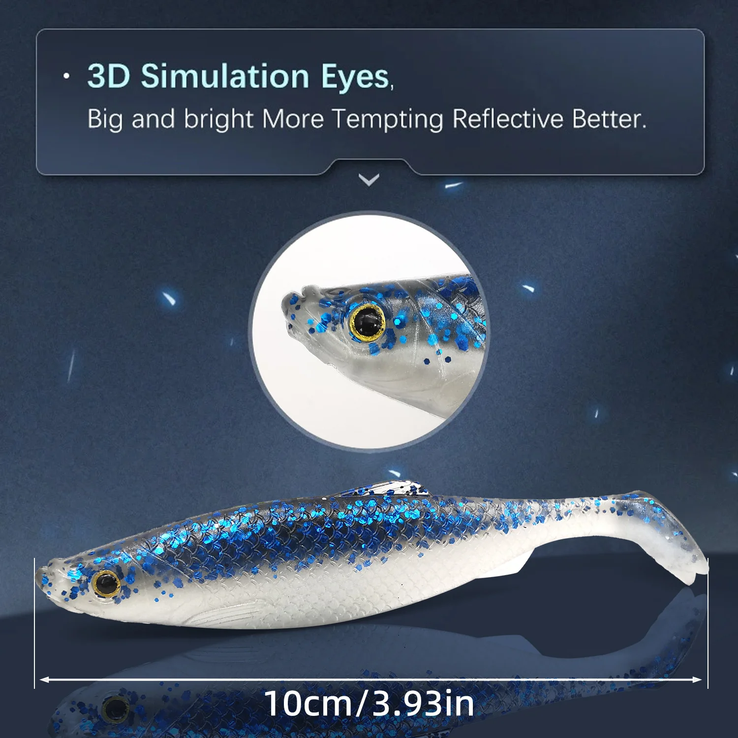 Señuelo Swimbait 3D ANFS de silicona – Ideal para agua dulce y salada - imagen 3