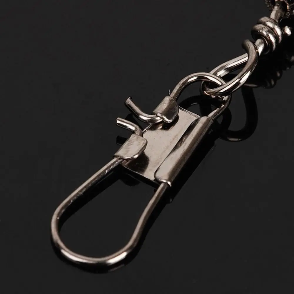 Conector a presión de pesca de 3 vías con pasador de rodamiento, barril de acero inoxidable, giratorio, pesca en el mar, bola duradera y resistente, 10 Uds. - imagen 2