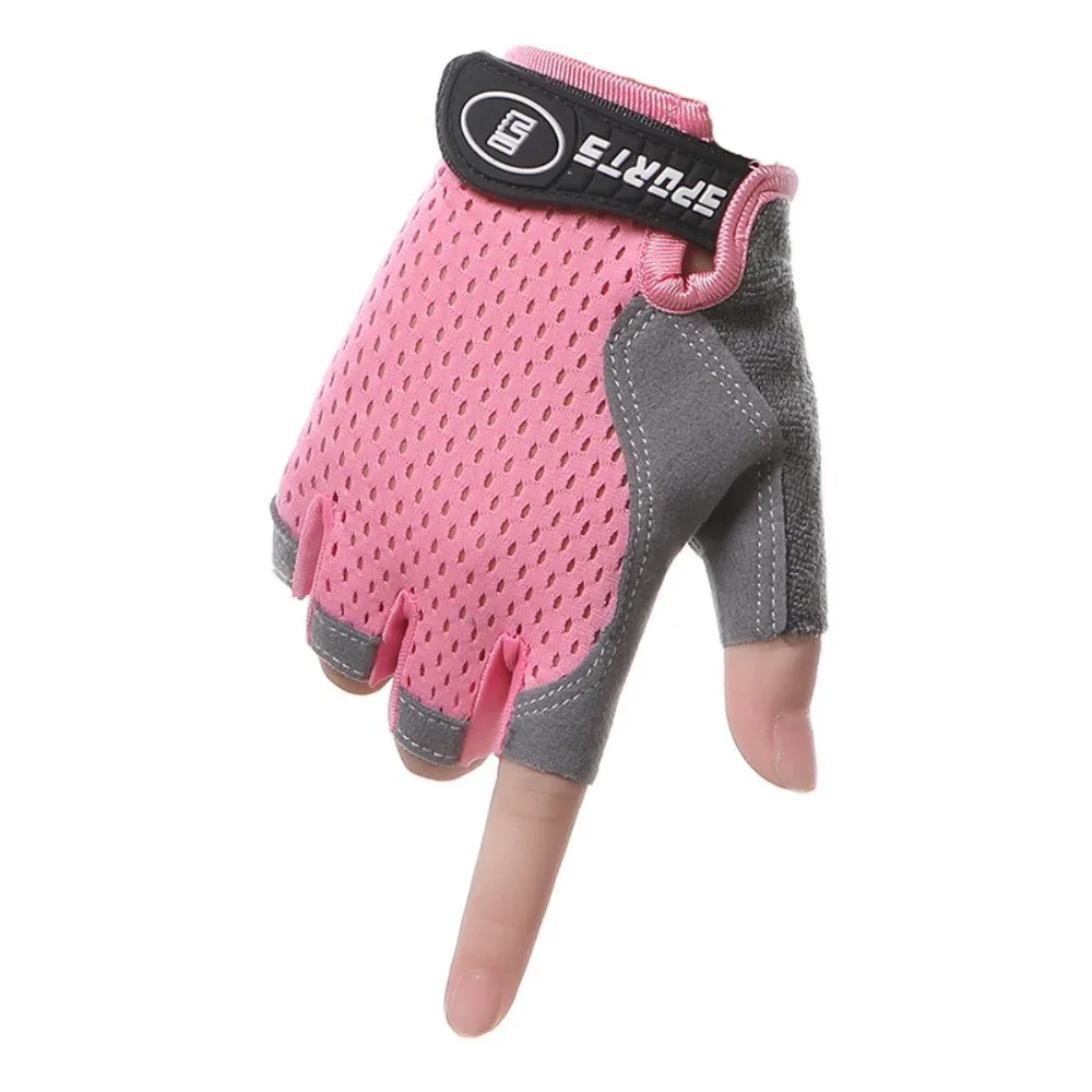 Guantes transpirables de medio dedo para niños, guantes antideslizantes para deportes al aire libre, guantes protectores resistentes al desgaste para primavera y verano - imagen 4