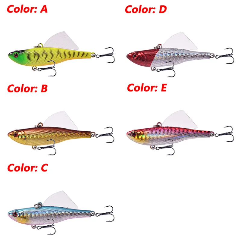1 ud. vibrobaits invierno 7 cm 15 g hundimiento wobblers vibrante tackle alas de plástico señuelo artificial para la pesca de hielo bass jig - imagen 5