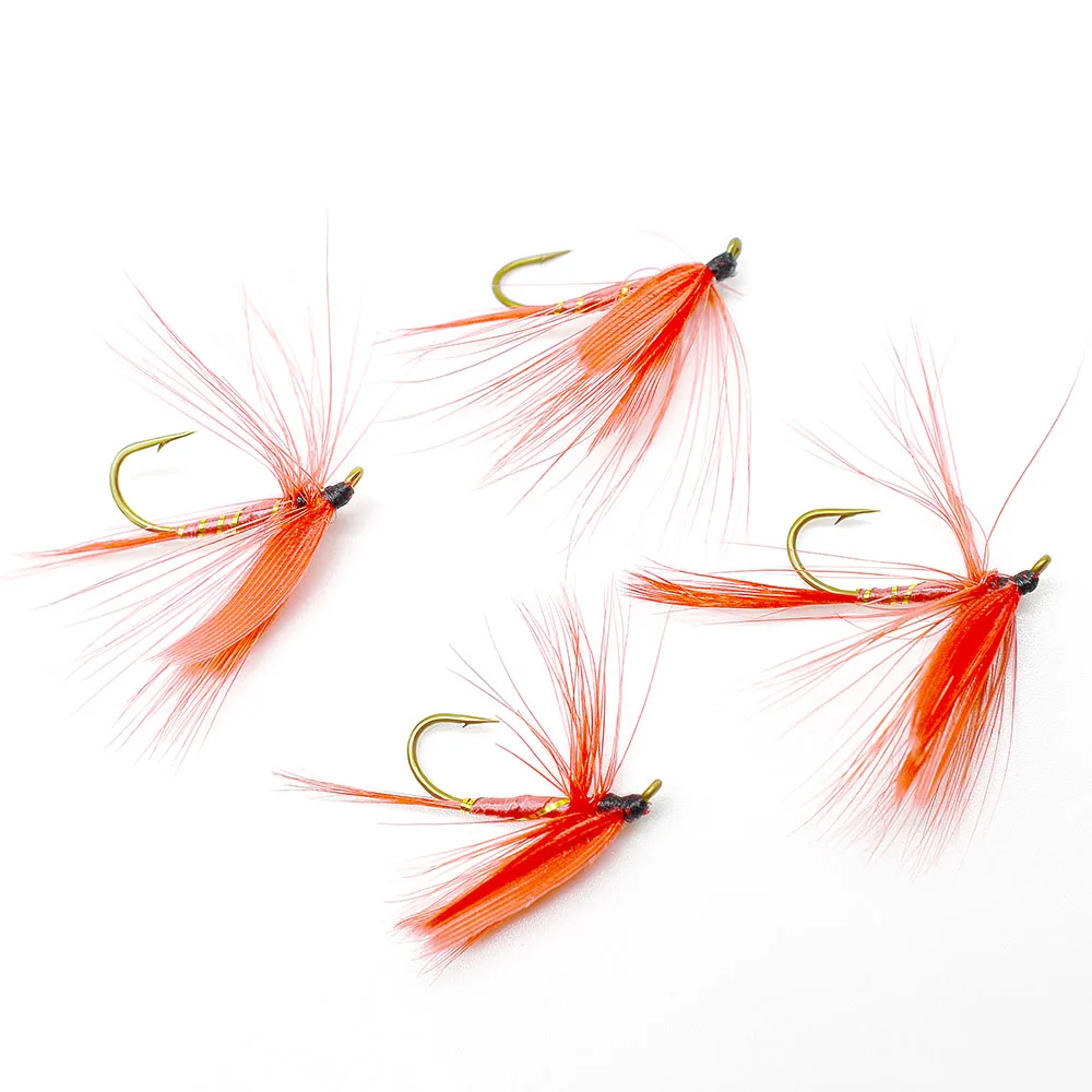 MNFT-Cebo de pesca con mosca para trucha, salmón, Mayfly, forma realista, rojo, 10 piezas - imagen 5