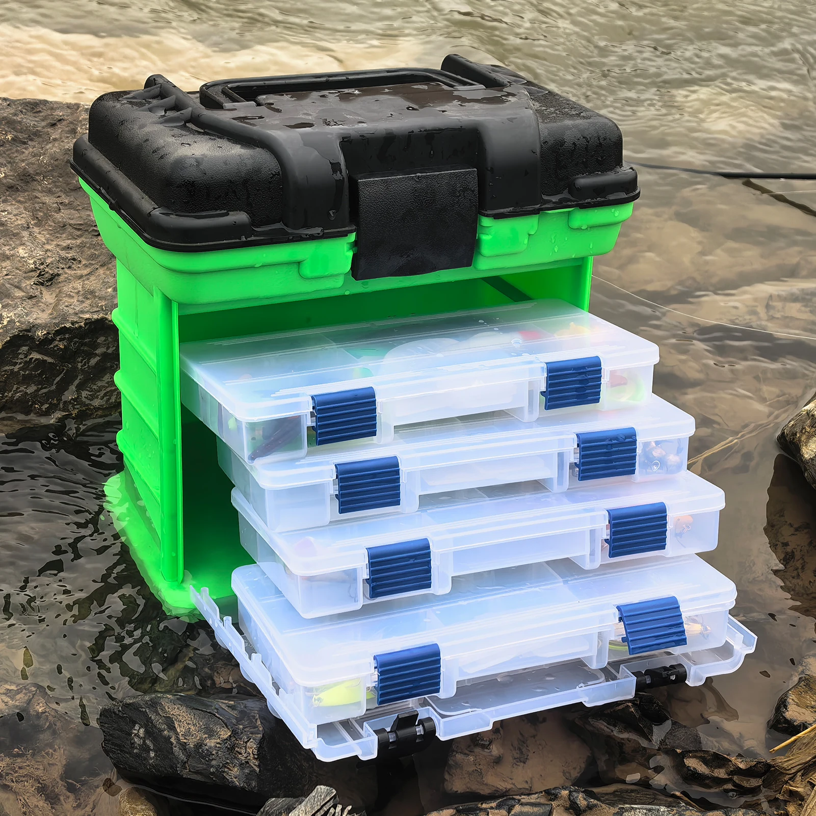 Caja de aparejos Free Fisher para pesca a mar: señuelos y plomos - imagen 2