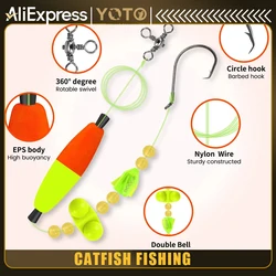 YOTO Rigs Flotantes para Bagre – Anzuelos circulares con indicador campana