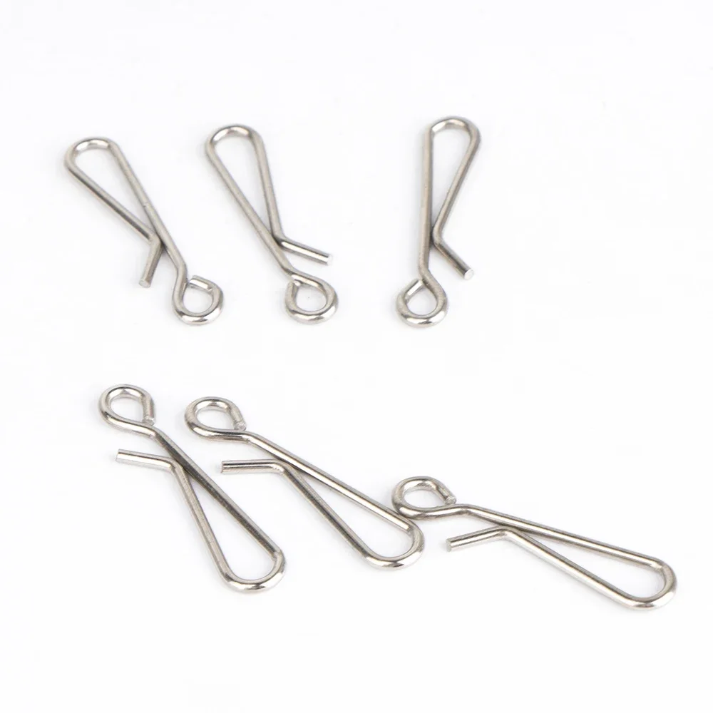 50-100 Uds. Conector de engranaje de aparejos, Pin de pesca colgante de acero, cebo rápido a presión, peso, accesorios marinos - imagen 5