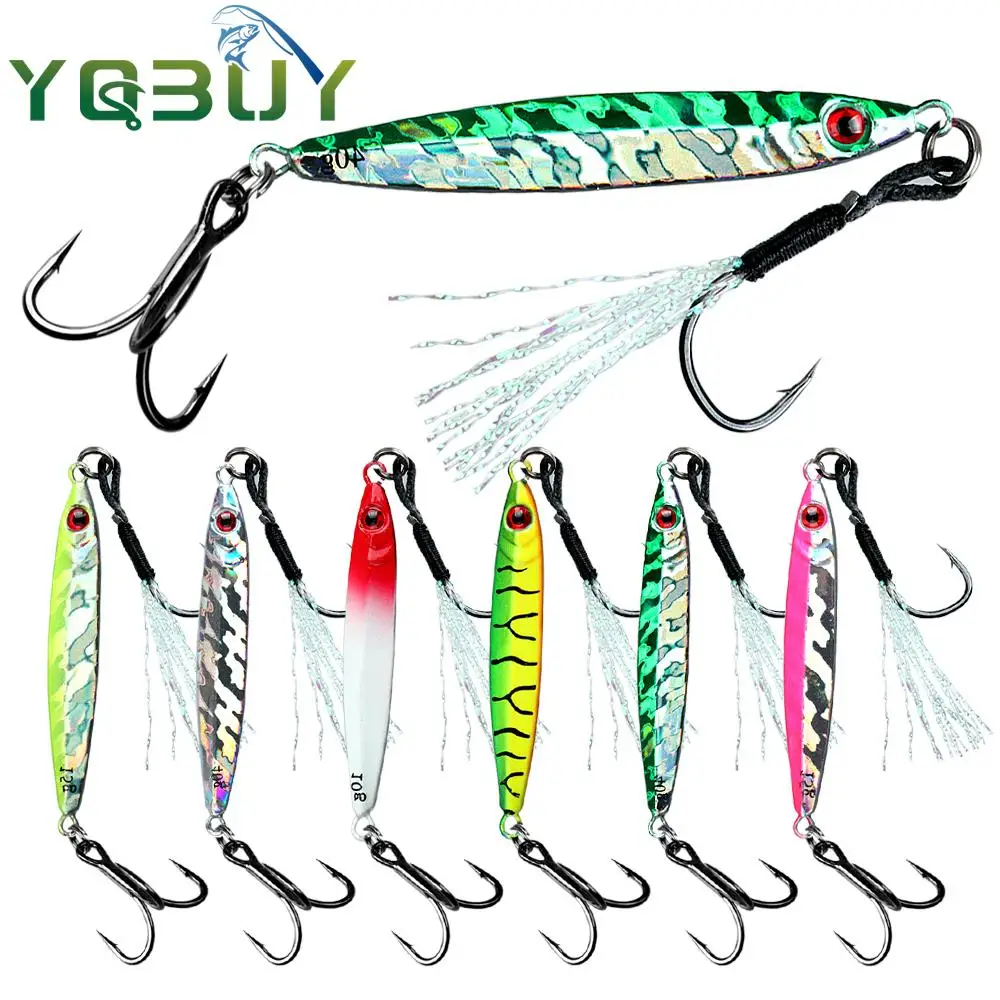 Señuelo de anzuelo de pesca, 10g/15g/20g/25g/30g/40g, señuelo de pesca de aguas profundas, señuelos artificiales de Jigging con anzuelo doble