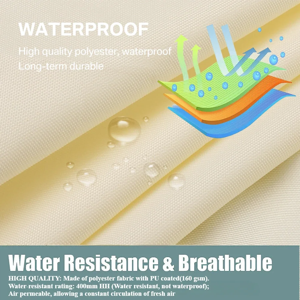 Refugio solar impermeable, bloque UV rectangular, vela parasol, toldo grande para acampar, senderismo, cubierta de sombra para jardín, tiendas de playa - imagen 4