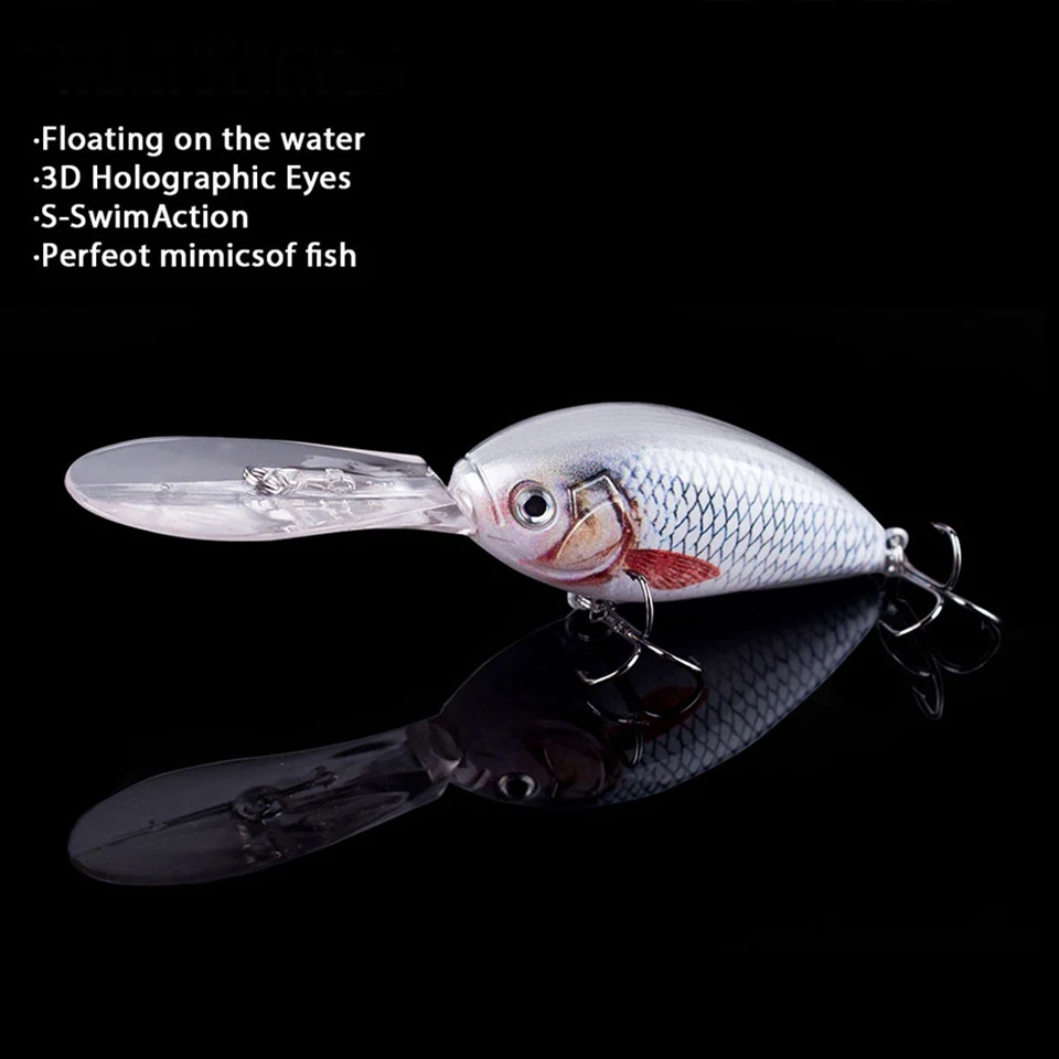 Señuelo flotante Wobbler para Pesca, cebo Artificial de 11cm y 18g, perca para lubina y Lucio, cebo de sonajero, 1 piezas - imagen 5