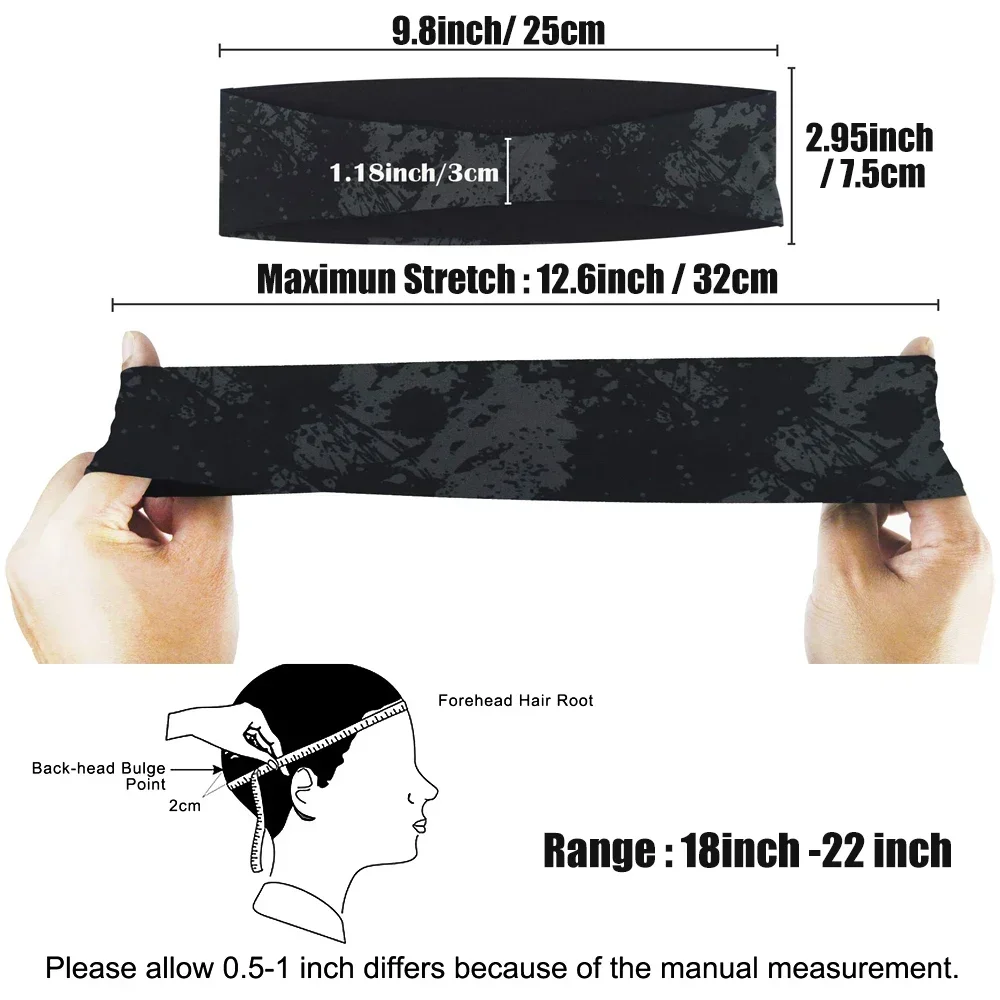 Diadema deportiva con estampado de camuflaje para hombre, banda elástica para el sudor para gimnasio, Fitness, correr, diadema transpirable para mujer, bandas para el cabello para Yoga - imagen 5