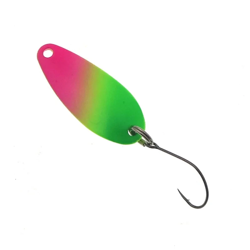 Cebo de cuchara para trucha, 6 unidades/juego, 2g, 28mm, señuelo de pesca de Metal con un solo gancho, cebo duro, señuelos para trucha, perca, salmón - imagen 5