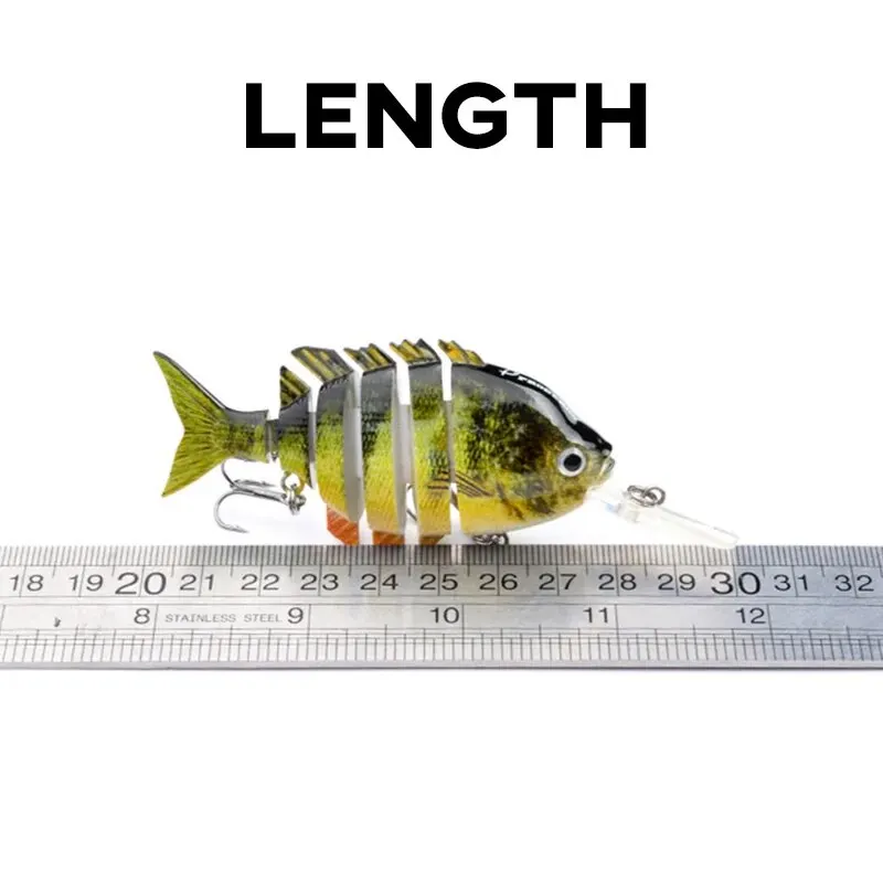 Señuelo de pesca Wobbler multiarticulado, 10cm, 14g, cebo de pesca duro Artificial, 6 segmentos, lengua larga biónica, Tilapia Swimbait para lubina - imagen 3