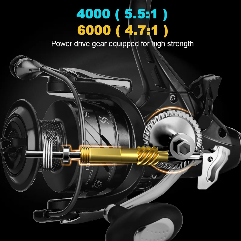 Sougayilang Carrete de pesca carpa 4000 6000 – 10kg arrastre - imagen 5
