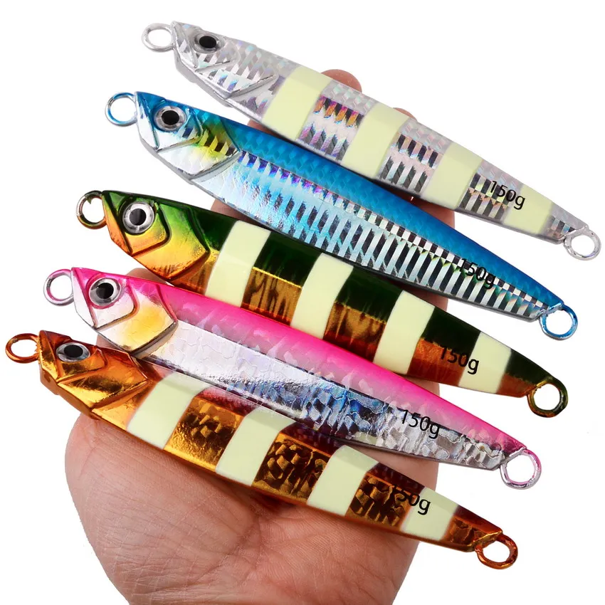 Señuelo de pesca brillante, cebo Artificial de Metal, 80g, 100g, 120g, 150g, venta por 1 unidad - imagen 4