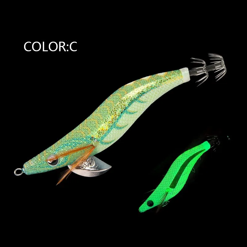 1 pieza 2,5 # 3.0 # 3.5 # Señuelo de pesca de mar brillante, juego de plantillas de calamar y camarones luminosos, sepia Artificial, pulpo, pesca de invierno - imagen 5