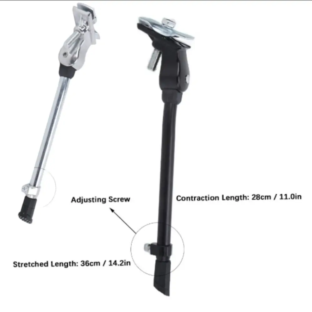 Soporte de bicicleta ajustable, aleación de aluminio, soporte lateral trasero estable para bicicleta, soporte central para rueda de 24-27 pulgadas - imagen 3