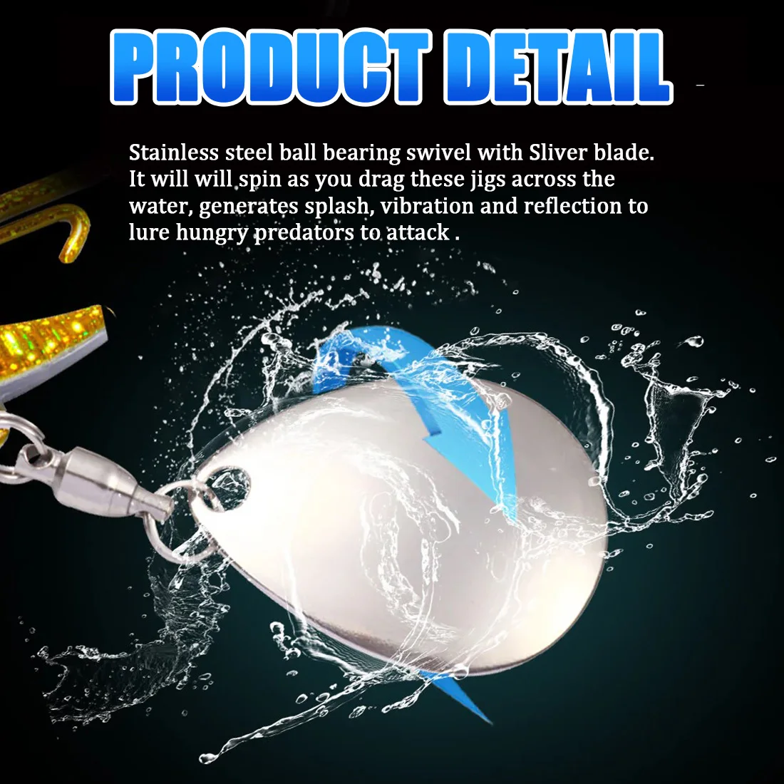 FishTrip pesca Swimbait anzuelo con cabeza de anzuelo 7,5 ~ 15g cabeza de plantilla triangular para señuelo de gusano suave con hoja giratoria para lubina trucha salmón - imagen 4
