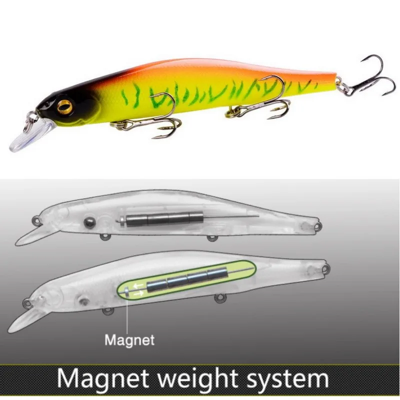 Señuelo de pesca de pececillo duro, cebo artificial, Wobbler, carpa, perca, equipo de pesca, 125mm, 17,7G - imagen 4