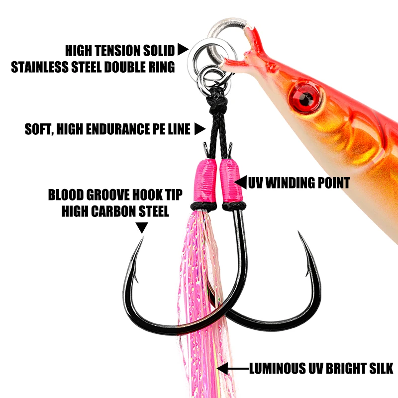 MAG sljtn-ptl-anzuelos de doble plantilla, anzuelos de Jigging lento, anzuelos de pesca de asistencia, anzuelos de doble plantilla, aparejos - imagen 4