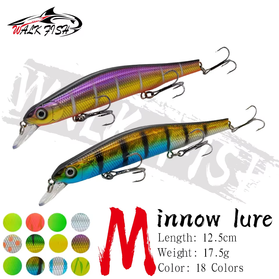 WALK FISH 17,5g 12,5 cm Minnow cebo Artificial Señuelos de Pesca Jerkbaits buena acción Wobblers señuelo duro equipo de pesca biónico trucha
