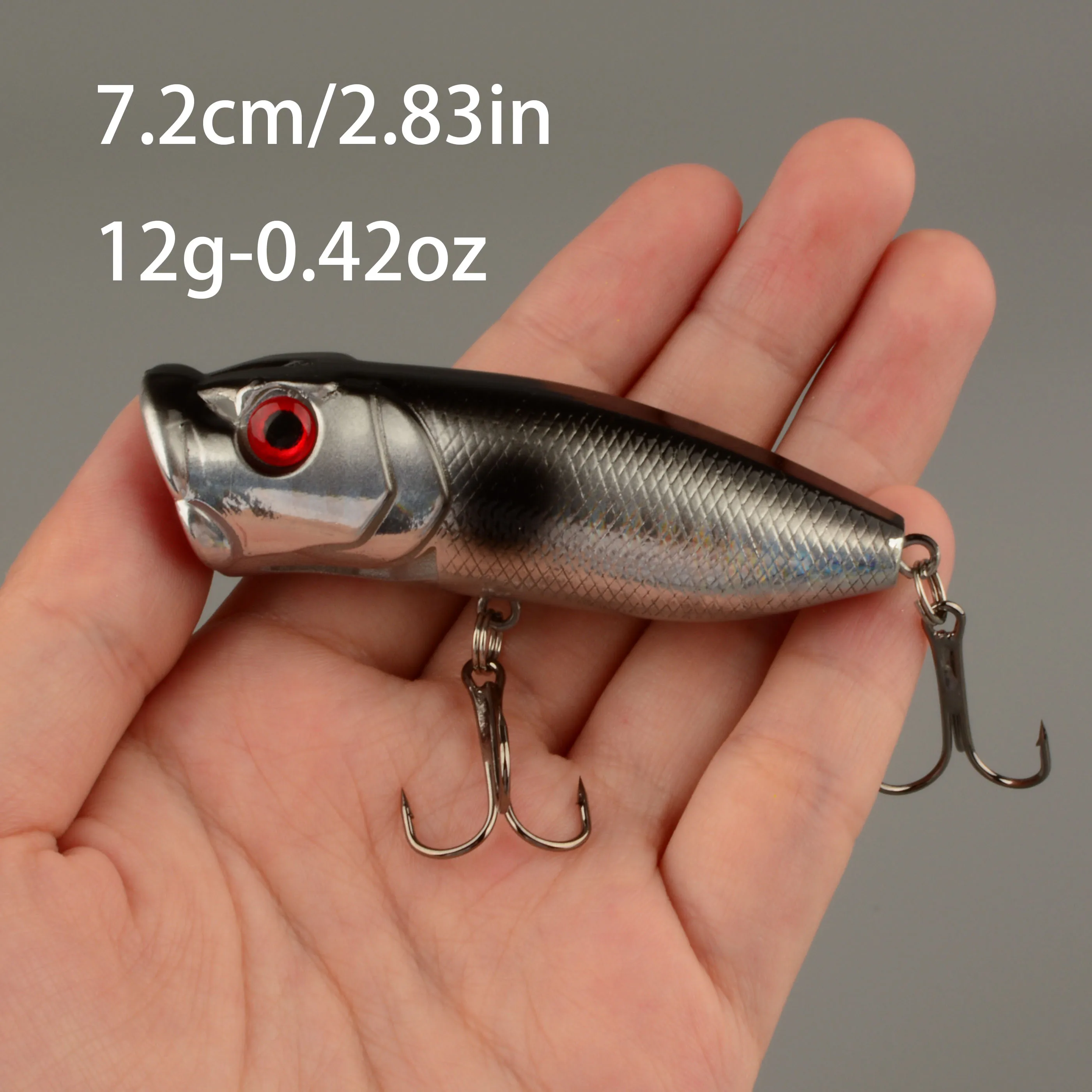 Popper de superficie 7.2cm 12g – Cebo duro de plástico para spinning - imagen 4