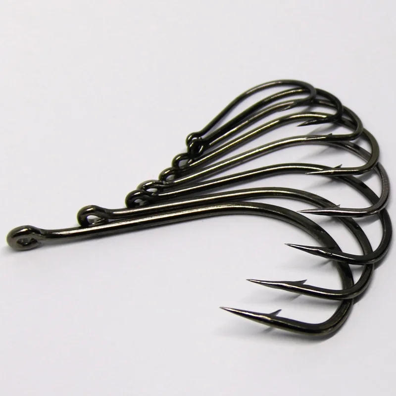 Anzuelo de pesca de piezas, anzuelos de pesca de agua salada 14 #-36 #, con púas de acero de alto carbono, anzuelos de pescado antióxido con ojo, 100 - imagen 3