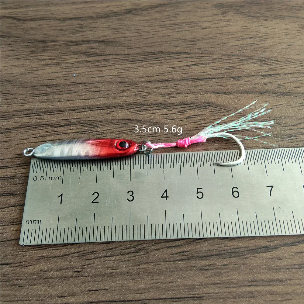 Juego de plantilla de Metal fundido, cuchara de 35mm, 5,8g, cebo duro de fundición a tierra, Spinner, Señuelos de Pesca, aparejos de Jigging, señuelos artificiales de agua salada, 6 uds. - imagen 5